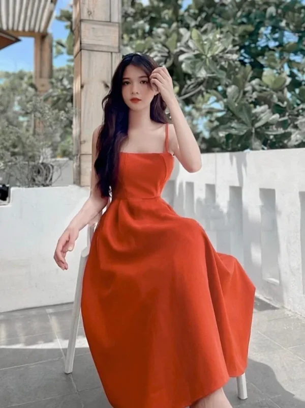 Đầm Xòe Cam 2 Dây xmdt1651160 - Ảnh 3
