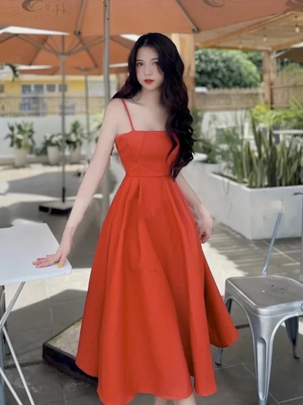 Đầm Xòe Cam 2 Dây xmdt1651160 - Ảnh 5