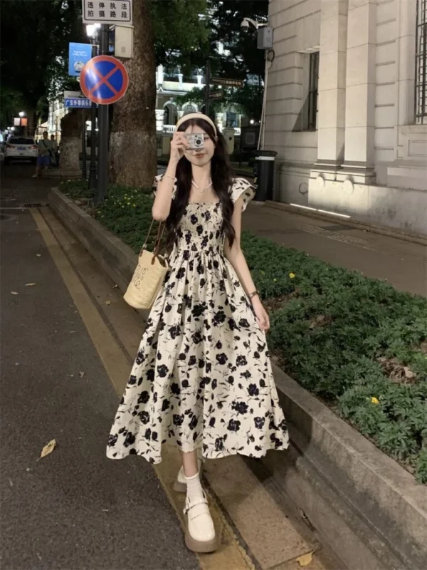 Đầm Xòe Hoa Ccánh Tiên Nhún Thun xmdt1779 - Ảnh 9
