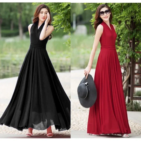 Đầm Maxi dài cổ V sang trọng - DT-MC2-26
