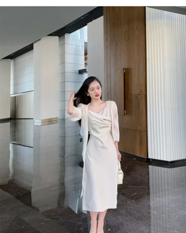 Đầm xòe lụa 2 dây cổ đổ - MC2-49 - Ảnh 8