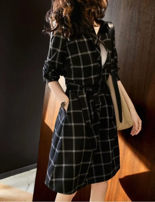 Đầm sơ mi caro tay dài - MC2-39 - Ảnh 5