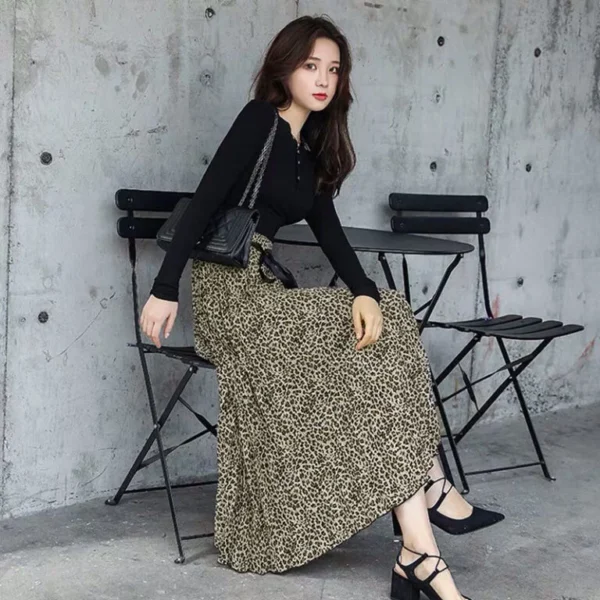Chân váy da beo xếp li - MC2-51