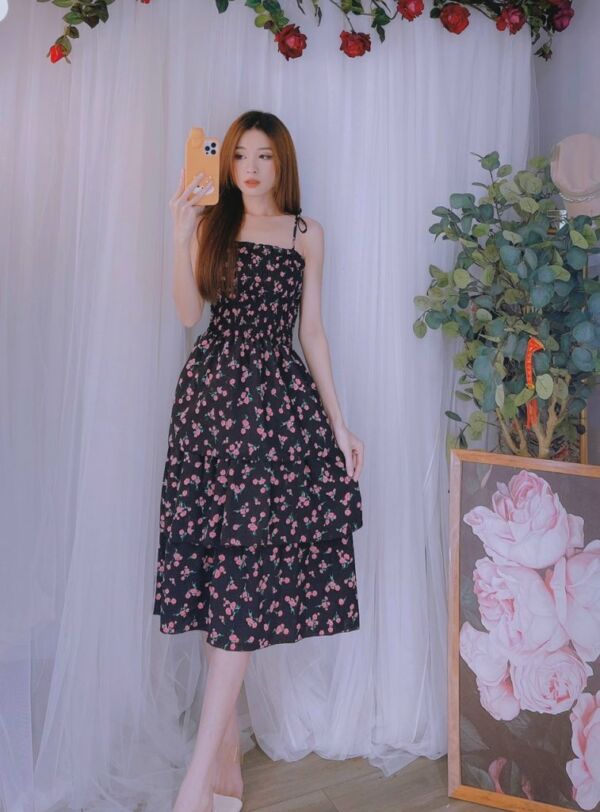 Đầm hoa nhí bo chun 3 tầng - MC4 - ddp0007 - Ảnh 2