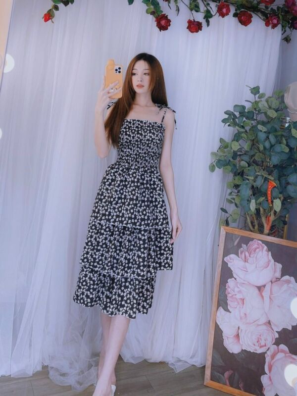 Đầm hoa nhí bo chun 3 tầng - MC4 - ddp0007 - Ảnh 3